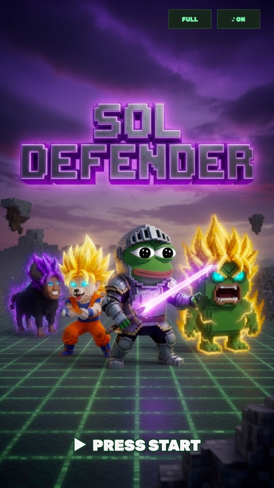 Sol Defender title screen on phone